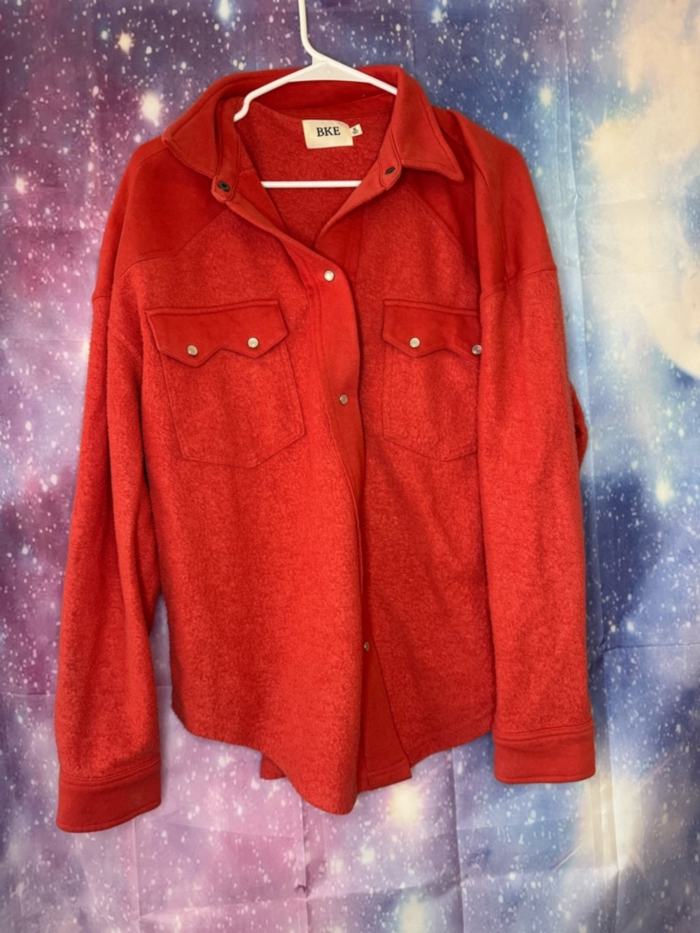 BKE Reverse Fleece Shacket for Women